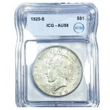 1925-S Silver Peace Dollar ICG AU58
