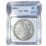 1891-O Morgan Silver Dollar ICG VF35