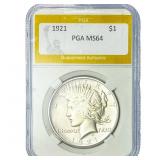 1921 Silver Peace Dollar PGA MS64