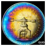 1980Mo Mexico 1oz Silver Peso Toned