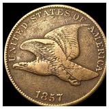 1857 Copper-Nickel Flying Eagle Cent ABOUT UNCIRCU