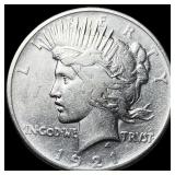 1921 Silver Peace Dollar NEARLY UNCIRCULATED
