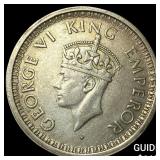 1944 British India Silver Rupee