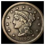 1849 Braided Hair Large Cent NEARLY UNCIRCULATED