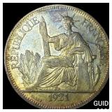 1921 French Indo-China .7813oz Silver Piastre