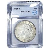 1923-D Silver Peace Dollar ICG AU53