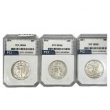 [3 Coins] 1941-1947 Walking Liberty Half Dollar PC