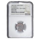 1863 Civil War Token NGC MS66 BN