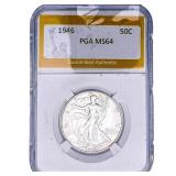 1946 Walking Liberty Half Dollar PGA MS64