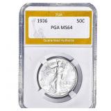 1936 Walking Liberty Half Dollar PGA MS64