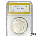 1921-D Morgan Silver Dollar PGA MS65