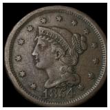 1854 Braided Hair Large Cent LIGHTLY CIRCULATED