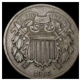 1866 Two-Cent Piece NEARLY UNCIRCULATED