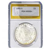 1881-S Morgan Silver Dollar PGA MS66+