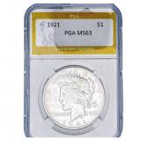 1921 Silver Peace Dollar PGA MS63