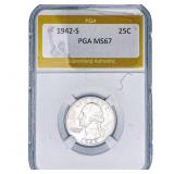 1942-S Washington Silver Quarter PGA MS67
