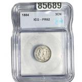 1884 Nickel Three Cent ICG PR62