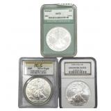 [3 Coins] 2005-2008 Silver Eagle MS70