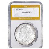 1900-O Morgan Silver Dollar PGA MS63