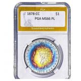 1878-CC Morgan Silver Dollar PGA MS66 PL