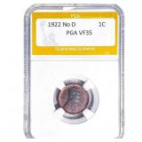1922 No D Wheat Cent PGA VF35
