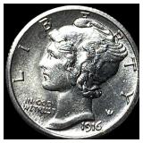 1916-S Silver Mercury Dime GEM BU