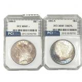 [2 Coins] 1880-1881 Morgan Silver Dollar PCI MS67