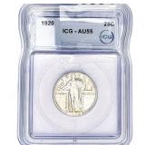 1920 Standing Liberty Quarter ICG AU55