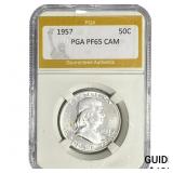 1957 Franklin Half Dollar PGA PF65 CAM