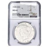 1925-S Silver Peace Dollar NGC MS61