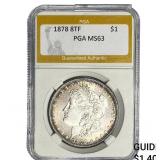 1878 8TF Morgan Silver Dollar PGA MS63
