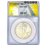 1944 Walking Liberty Half Dollar ANACS MS64