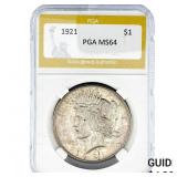 1921 Silver Peace Dollar PGA MS64