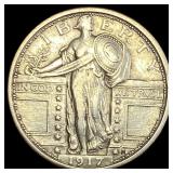 1917 Type 1 Standing Liberty Quarter CHOICE  AU