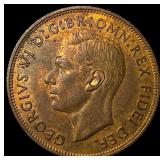 1949 Great Britain George VI Copper Penny HIGH GRA