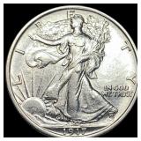 1917 Walking Liberty Half Dollar CLOSELY UNCIRCULA