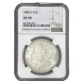 1888-S Morgan Silver Dollar NGC AU58