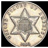 1864 Silver Three Cent