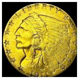 1911 Indian Head Gold $2.50 Quarter Eagle CHOICE A