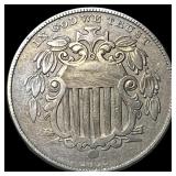 1866 Shield Nickel CHOICE AU