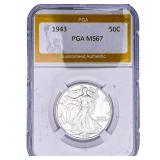 1943 Walking Liberty Half Dollar PGA MS67