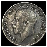 1920 Great Britain Silver Half Crown CLOSELY UNCIR