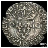 1590 France Charles X Silver Douzain NEARLY UNCIRC
