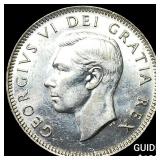 1949 Canada Silver 25 Cents GEM BU
