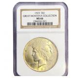 1923 Silver Peace Dollar NGC MS66
