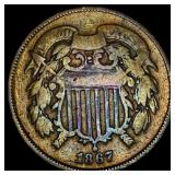1867 Two-Cent Piece HIGH GRADE