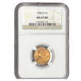1945-D Wheat Cent NGC MS67 RD
