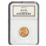 1947-S Wheat Cent NGC MS67 RD