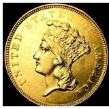 1854-O $3 Gold Piece
