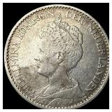1914 Netherlands Silver 1 Gulden NEARLY UNCIRCULAT